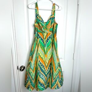 Anthropologie Lil Silk Midi Sundress Sleeveless Size 10